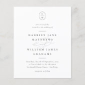 エレガントイニシャル白黒予算結婚写真 (正面)