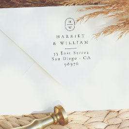 エレガントイニシャル結婚ズモノグラム差出人住所 セルフインキングスタンプ