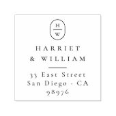 エレガントイニシャル結婚ズモノグラム差出人住所 セルフインキングスタンプ (デザイン)