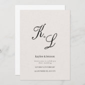 エレガントイニシャル結婚式招待状 招待状 (正面/裏面)