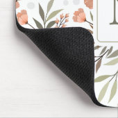 エレガントイニシャル美パステルフローラ縁ど マウスパッド (コーナー)