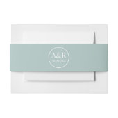 エレガントイニシャル青緑結婚色 招待状ベリーバンド (正面例)