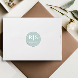 エレガントイニシャル青色オペ結婚ル ラウンドシール