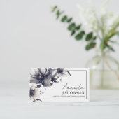 エレガントイベントウェディングプランナー白黒フローラ 名刺 (スタンド正面)