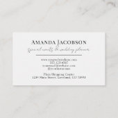 エレガントイベントウェディングプランナー白黒フローラ 名刺 (裏面)