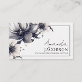 エレガントイベントウェディングプランナー白黒フローラ 名刺 (正面)