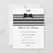 エレガントイベントブフォーマルラックタイホワイトディナー 招待状 (正面)
