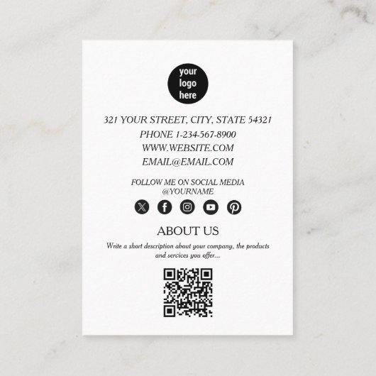 エレガントイベント計画ビジネス3写真QRコード 名刺 (裏面)