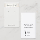 エレガントイヤリング表示銀ストライプ 名刺 (正面/裏面)