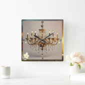 「エレガントイルミネーション」 スクエア壁時計 (ホーム)