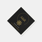 エレガントインスパイアフレームとイニシャル結婚の スタンダードカクテルナプキン (角)