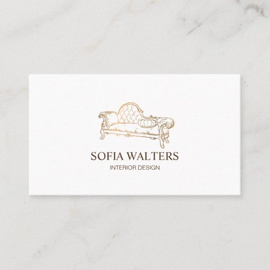 エレガントインテリアデザイナーホームステージングソファ 名刺 (正面)