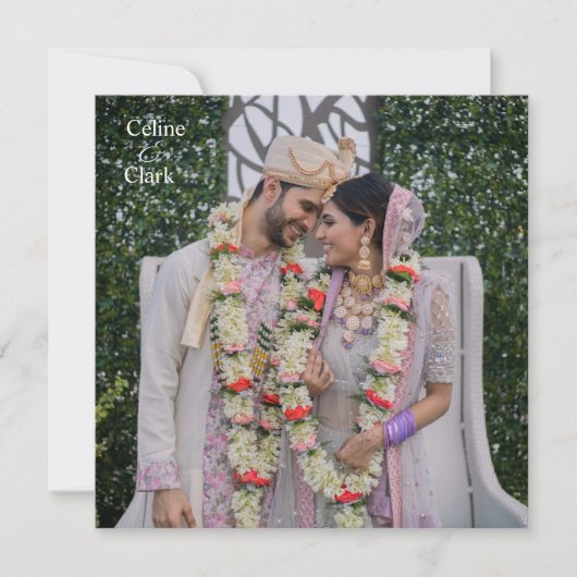エレガントインディアンの写結婚真 セーブザデート (正面)