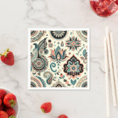 エレガントインディアンパターン（の模様が）ある紙 スタンダードカクテルナプキン (インサイチュ)