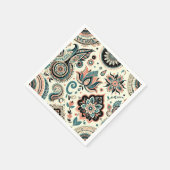 エレガントインディアンパターン（の模様が）ある紙 スタンダードカクテルナプキン (角)