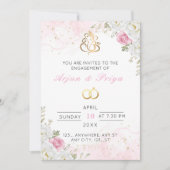 エレガントインディアンフローラ婚約招待状 招待状 (正面)