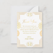 エレガントインディアン金ゴールド幾何感謝していユー結婚ズ ノートカード (正面)