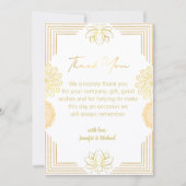 エレガントインディアン金ゴールド幾何感謝していユー結婚ズ ノートカード (正面)