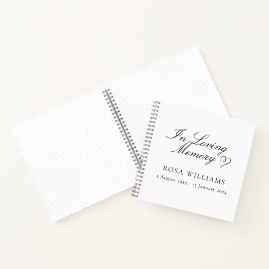 エレガントインラヴィングメモリー葬祭ゲストブック ノートブック (内部)