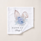 エレガントイースターバニー耳ファミリー名 バスタオルセット (ウォッシュタオル)