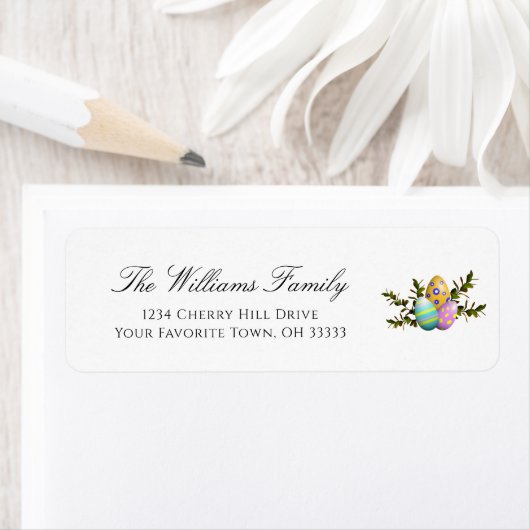 エレガントイースター飾エグ差出人住所 ラベル (インサイチュ)