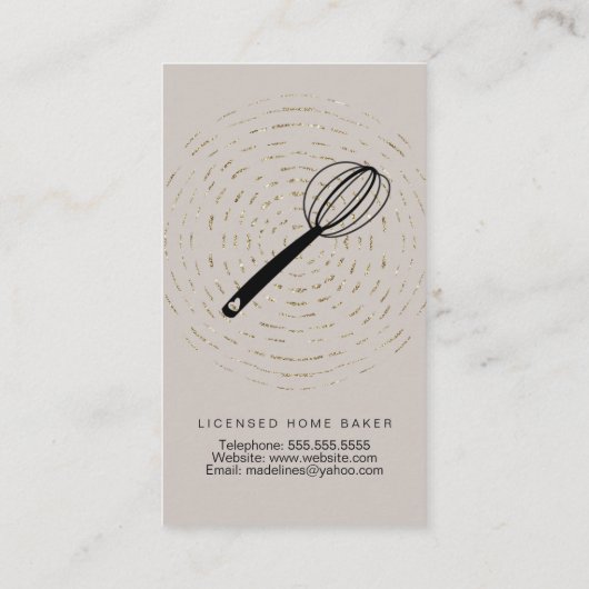 エレガントウィスクロッフェイクク金ゴールド循環ベーカリー 名刺 (裏面)