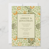 エレガントウィリアム・モリス・グラフトンパタ結婚ーン 招待状 (正面)