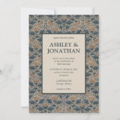 エレガントウィリアム・モリス・ペオニ結婚パタン 招待状 (正面)