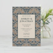 エレガントウィリアム・モリス・ペオニ結婚パタン 招待状 (スタンド正面)