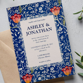 エレガントウィリアム・モリス・メドウェー・パタ結婚ーン 招待状