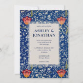 エレガントウィリアム・モリス・メドウェー・パタ結婚ーン 招待状 (正面)