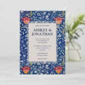 エレガントウィリアム・モリス・メドウェー・パタ結婚ーン 招待状 (スタンド正面)