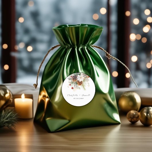 エレガントウィンターエバーグリーン&ローワンベリー結婚ズ ラウンドシール