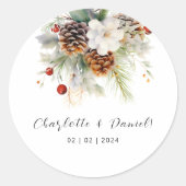 エレガントウィンターエバーグリーン&ローワンベリー結婚ズ ラウンドシール (正面)