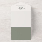 エレガントウィンターグリーンブライダルシャワー&レシピ オールインワン招待状 (外側)