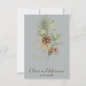 エレガントウィンターグレーパインRSVPカード 出欠カード (裏面)