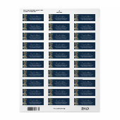 エレガントウィンターネイビ結婚ーブルー差出人住所 ラベル (フルシート)