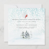 エレガントウィンターパインズマウンテン結婚ズ 招待状 (正面)