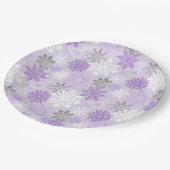エレガントウィンターパープルシルバーグリッター ペーパープレート (アングル)