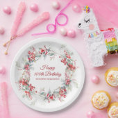 エレガントウィンターベリーボタニカル100誕生日 ペーパープレート (パーティー)