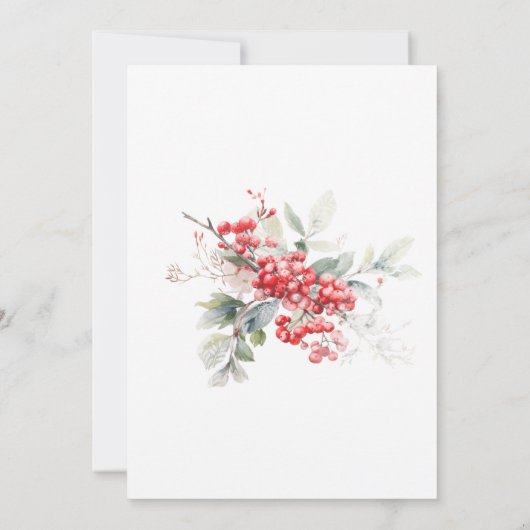 エレガントウィンターベリーボタニカル100誕生日 招待状 (裏面)