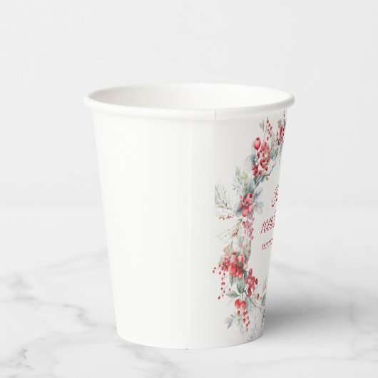 エレガントウィンターベリーボタニカル100誕生日 紙コップ (右)