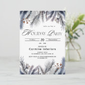 エレガントウィンターボタニカル企業のオフィスホリデイ 招待状 (スタンド正面)