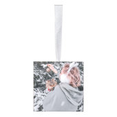 エレガントウィンターボホフローラファミリー写真 キューブオーナメント (右)