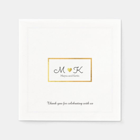 エレガントウェディングお祝い披露宴ホワイト スタンダードカクテルナプキン (正面)