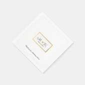 エレガントウェディングお祝い披露宴ホワイト スタンダードカクテルナプキン (角)