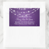 エレガントウェディングきらめくメッセージカードチェーンパープル 長方形シール (バッグ)