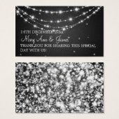 エレガントウェディングきらめくメッセージカードチェーンブラック (正面&裏面)