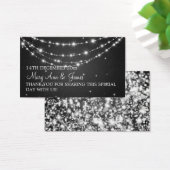 エレガントウェディングきらめくメッセージカードチェーンブラック (デスク)