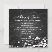 エレガントウェディングさくらんぼブロッサムブラック 招待状 (裏面)